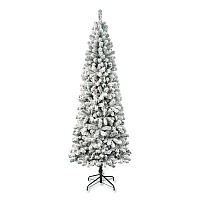 National Tree Company Acacia Medium Flocked Tree, 34" x 34" x 88.5" Green Tree, Green Tree Stand (AC10050275F)