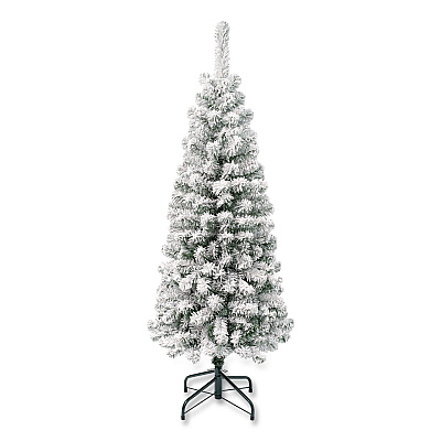 National Tree Company Acacia Pencil Slim Flocked Tree, 21" x 21" x 53.1", Green Tree, Green Tree Stand (AC10050445F)