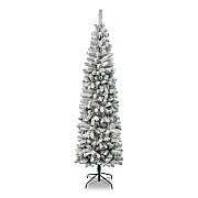 National Tree Company Acacia Pencil Slim Flocked Tree, 26" x 26" x 88.5", Green Tree, Green Tree Stand (AC10050475F)