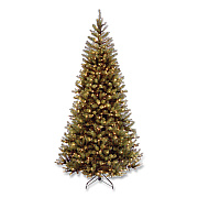National Tree Company Pre-Lit Aspen Spruce Slim Tree, 38" x 38" x 72", Green Tree, Green Tree Stand (AP730060)