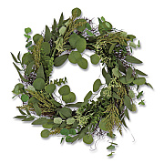 National Tree Company Eucalyptus and Baby's Breath Spring Wreath, 22" Diameter x 5" h, Green (DL8765F22213)