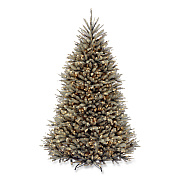 National Tree Company Pre-Lit Dunhill Fir Blue Spruce Tree, 59" x 59" x 90", Blue Tree, Green Tree Stand (DUBH75LO)