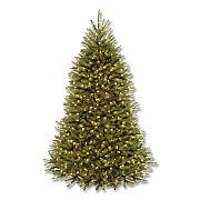 National Tree Company Pre-Lit Dunhill Fir Tree with PowerConnect, Dual Color Lights, 52" x 52" x 84", Green Tree, Green Tree Stand (DUH3D3070)