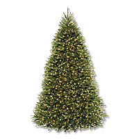 National Tree Company Pre-Lit Dunhill Fir Tree, 66" x 66" x 108", 900 Clear Lights, Green Tree, Green Tree Stand (DUH90LO)