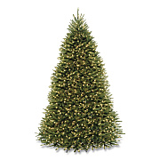 National Tree Company Pre-Lit Dunhill Fir Tree, 66" x 66" x 108", 1,100 Clear Lights, Green Tree, Green Tree Stand (DUH90LOS6)