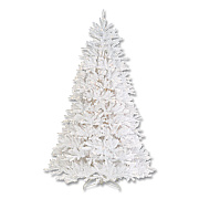 National Tree Company Pre-Lit Dunhill Fir White Tree, 55" x 53" x 78", White Tree, White Tree Stand (DUWH65LO)