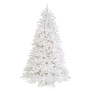 National Tree Company Pre-Lit Dunhill Fir White Tree, 59" x 55" x 84", White Tree, White Tree Stand (DUWH70LO)