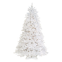 National Tree Company Pre-Lit Dunhill Fir White Tree, 59" x 55" x 84", White Tree, White Tree Stand (DUWH70LO)