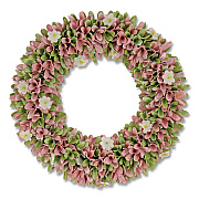 National Tree Company Spring Pink Floral Wreath, 18" x 18" x 3.93", Pink (EG79C0055181)