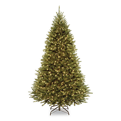 National Tree Company Pre-Lit Kingswood Fir Tree, 55" x 55" x 90", Green Tree, Green Tree Stand (KW7D5375)
