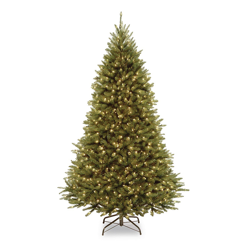 National Tree Company Pre-Lit Kingswood Fir Tree, 55" x 55" x 90", Green Tree, Green Tree Stand (KW7D5375)