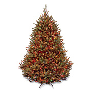 National Tree Company Pre-Lit Natural Fraser Fir Tree, 60" x 60" x 90", Green Tree, Green Tree Stand (NAFFMH175RLO)