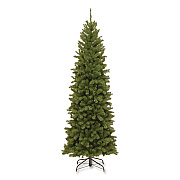 National Tree Company North Valley Spruce Pencil Slim Tree, 32" x 32" x 90", Green Tree, Green Tree Stand (NRV750575)