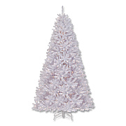 National Tree Company Pre-Lit North Valley Spruce White Tree, 65" x 65" x 108", White Tree, White Tree Stand (NRVW730290)