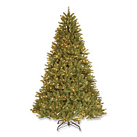 National Tree Company Pre-Lit Grande Fir Medium Tree, 50" x 50" x 90", Green Tree, Green Tree Stand (PEGF430775)