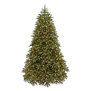 National Tree Company Pre-Lit Jersey Fraser Fir Medium Tree, 56" x 56" x 90", Green Tree, Green Tree Stand (PEJF130275)