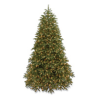 National Tree Company Pre-Lit Jersey Fraser Fir Medium Tree, 56" x 56" x 90", Green Tree, Green Tree Stand (PEJF130275)