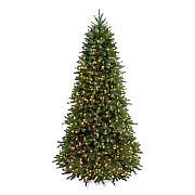 National Tree Company Pre-Lit Jersey Fraser Fir Slim Tree, 43" x 43" x 78", Green Tree, Green Tree Stand (PEJF130465)