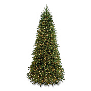 National Tree Company Pre-Lit Jersey Fraser Fir Slim Tree, 57" x 57" x 108", Green Tree, Green Tree Stand (PEJF130490)