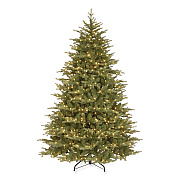 National Tree Company Pre-Lit Nordic Spruce Medium Tree, 60" x 60" x 90", Green Tree, Green Tree Stand (PENS130775)
