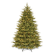 National Tree Company Pre-Lit Nordic Spruce Medium Tree, 69" x 69" x 108", Green Tree, Green Tree Stand (PENS130790)