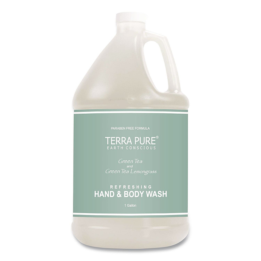 Diversified Hospitality Solutions Terra Pure Body Wash Gallon, Green Tea Lemongrass Scent, 1 gal Bottle (002294EA)