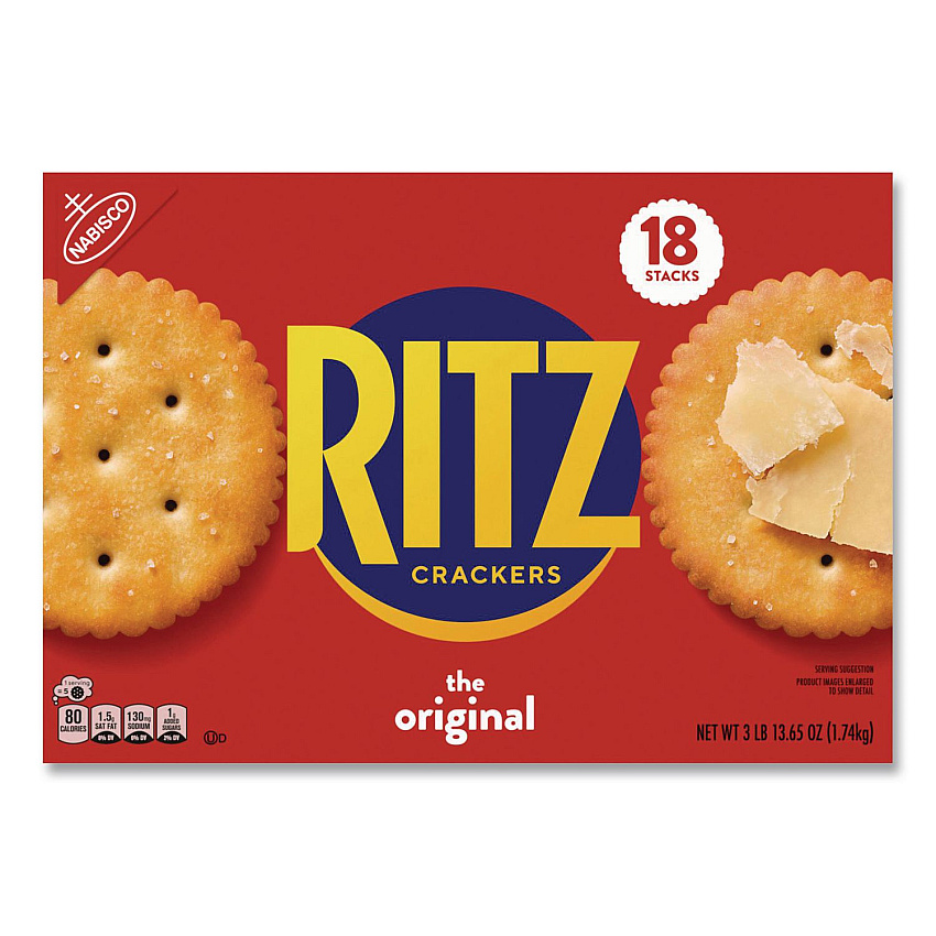 Nabisco Original Crackers, Buttery, 18 Individually Wrapped Sleeves, 3 lb Box, 1 Box/Carton (22002636)