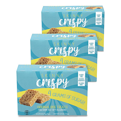 Skinny Crispy Crispy Treat, Vanilla, 0.78 oz Bars, 5 Bars/Pack, 3 Packs/Carton (60004176)