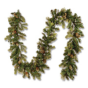 National Tree Company Pre-Lit Carolina Pine Garland, AC Powered, Clear Incandescent Lights, 108" Long, Green (CAP33069A1)