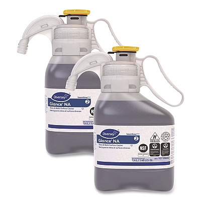 Diversey Glance NA Glass and Multi-Surface Cleaner SC, Unscented, 1.4 L SmartDose, 2/Carton (101106662)