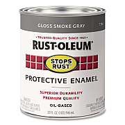 Rust-Oleum Stops Rust Brush-On Protective Enamel Paint, Gloss Smoke Gray, 1 qt Can, 2/Carton (7786502)