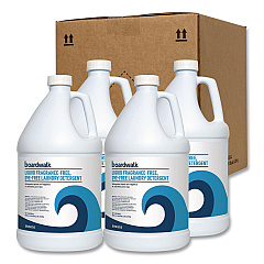 Boardwalk Liquid Fragrance-Free, Dye-Free Laundry Detergent, Unscented, 1 gal Bottle, 4/Carton (4850)