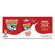 Horizon Organic Shelf-Stable Whole Milk Boxes, 8 oz Box, 18/Carton (22002680)