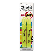 Sharpie Tank Style Highlighters, Fluorescent Yellow Ink, Chisel Tip, Yellow Barrel, 2/Pack (25162PP)