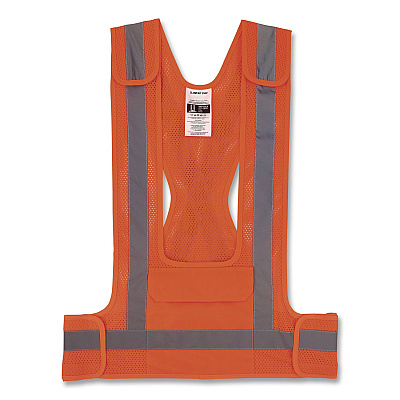 ergodyne GloWear 8142BA Type O Class 1 Breakaway Hi-Vis Safety Vest, Polyester, Small/Medium, Orange (27022)