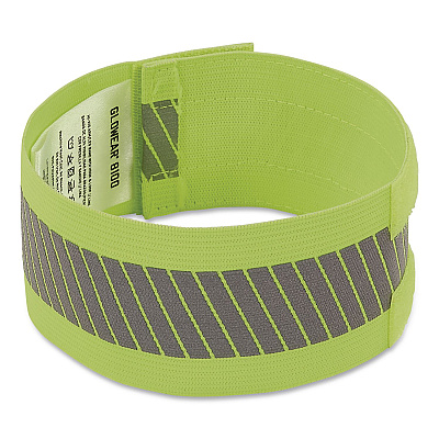 ergodyne GloWear 8100 Hi-Vis Arm/Leg Band with Hook and Loop, Large/X-Large, Lime, 2/Pack (29018)