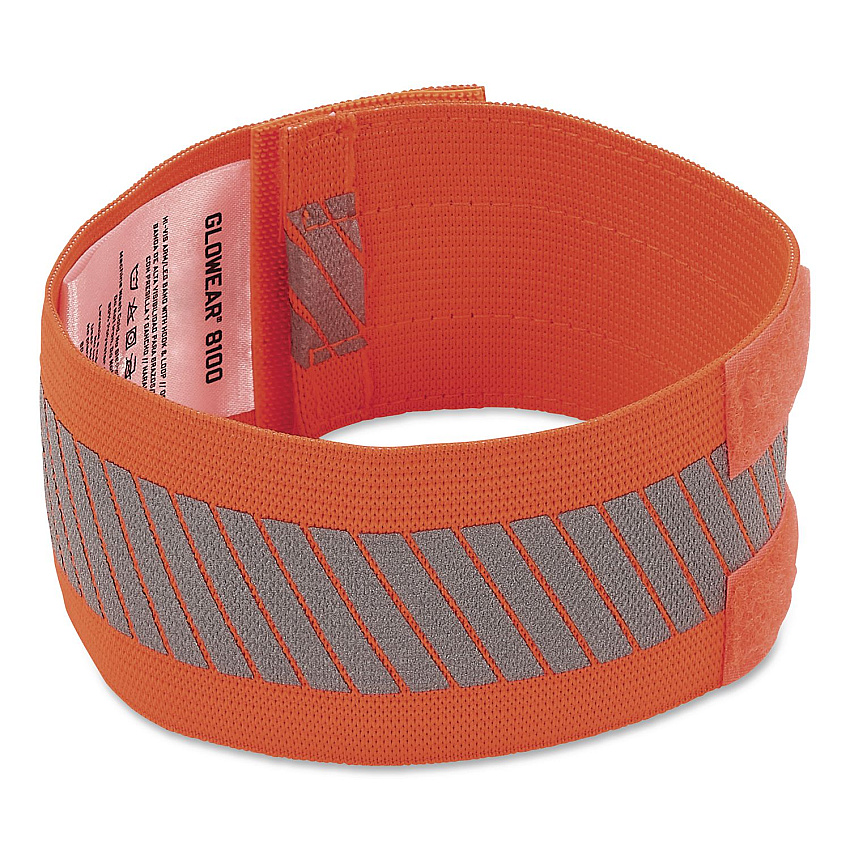ergodyne GloWear 8100 Hi-Vis Arm/Leg Band with Hook and Loop, Small/Medium, Orange, 2/Pack (29021)