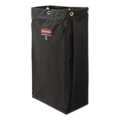 Fabric Cleaning Cart Bag for Rubbermaid Commercial Housekeeping and Janitorial Carts, 30 gal, 10.5 x 16.8 x 33, Black, 4/CT (2202530)