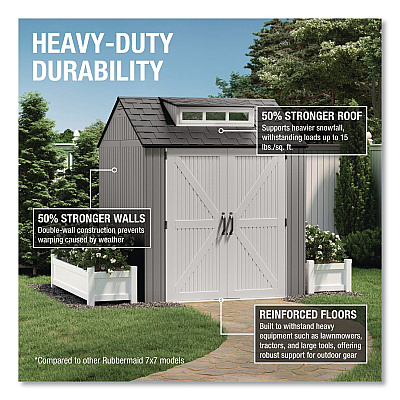 Rubbermaid Storage Shed, 337 cu ft, 7 ft x 7 ft x 8 ft, Brown (2145548)