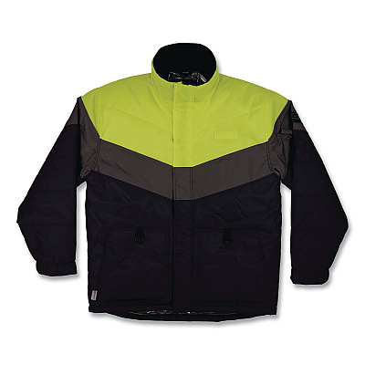 ergodyne N-Ferno 6464 Insulated Freezer Jacket with AmpliFIRE Heat Reflective Lining, Medium, Navy (41133)