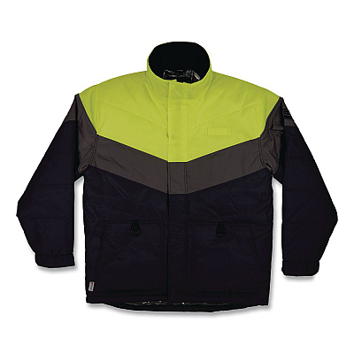 ergodyne N-Ferno 6464 Insulated Freezer Jacket with AmpliFIRE Heat Reflective Lining, Large, Navy (41134)