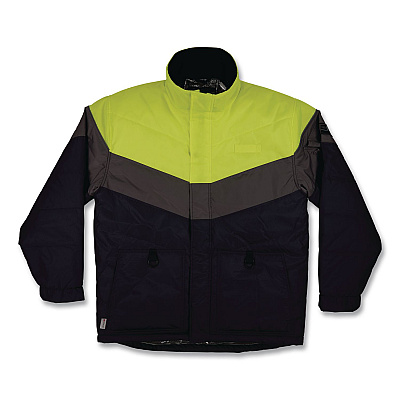 ergodyne N-Ferno 6464 Insulated Freezer Jacket with AmpliFIRE Heat Reflective Lining, X-Large, Navy (41135)
