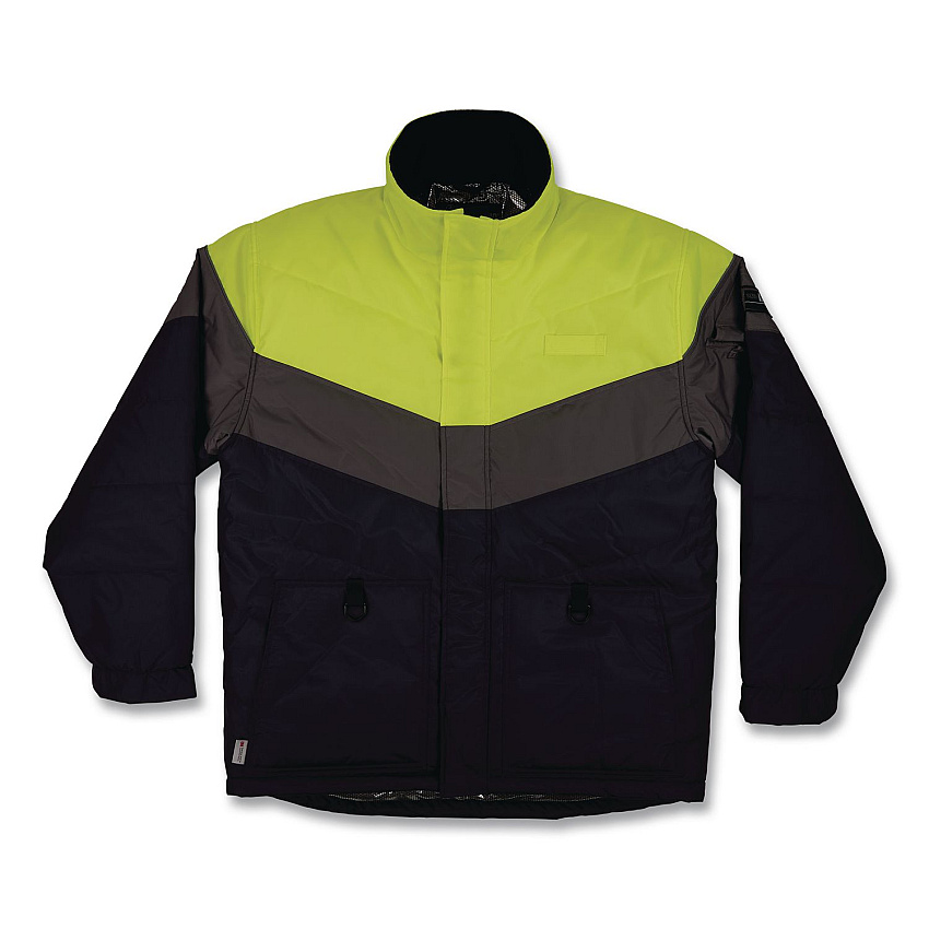 ergodyne N-Ferno 6464 Insulated Freezer Jacket with AmpliFIRE Heat Reflective Lining, 2X-Large, Navy (41136)