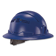 ergodyne Skullerz 8964 Full Brim Class C Safety Helmet, 6-Point Ratchet Suspension, Blue (60563)