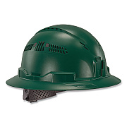 ergodyne Skullerz 8964 Full Brim Class C Safety Helmet, 6-Point Ratchet Suspension, Green (60565)