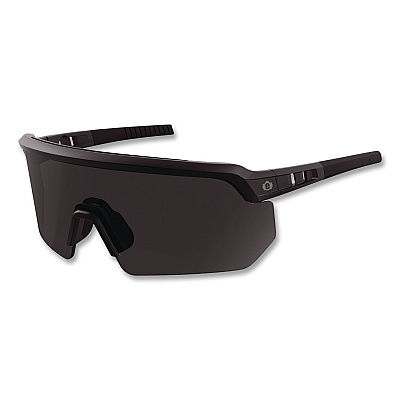 ergodyne Skullerz AEGIR Color Enhancing Anti-Scratch and Enhanced Anti-Fog Safety Glasses, Matte Black Frame, High Contrast Smoke Lens (55221)