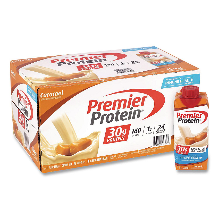 Premier Protein Caramel Shake, 11 oz Bottle, 15/Carton (22002616)