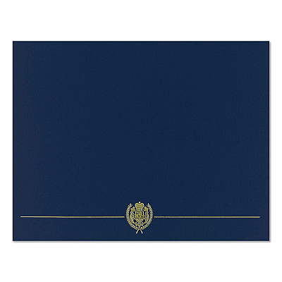 Great Papers Classic Crest Certificate Covers, 9.38 x 12, Navy, 4/Pack (903115)