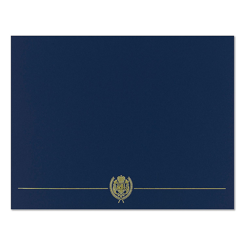 Great Papers Classic Crest Certificate Covers, 9.38 x 12, Navy, 4/Pack (903115)