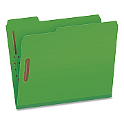 Pendaflex Top Tab Fastener Folder, 1/3-Cut Tab: Assorted, Expands 2", 2 Fasteners, Letter Size, Green, 25/Box (15938GW)